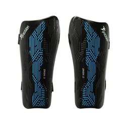Precision Unisex Adult Origin.0 Strap Shin Guards - XS, Black/Cyan