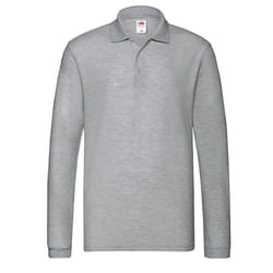 Fruit of the Loom Mens Premium Heather Long-Sleeved Polo Shirt - XL, Athletic Heather Grey