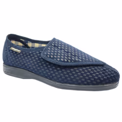 Goodyear Mens Columbus II Checked Slippers - 12 UK, Navy