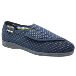 Goodyear Mens Columbus II Checked Slippers - 12 UK, Navy