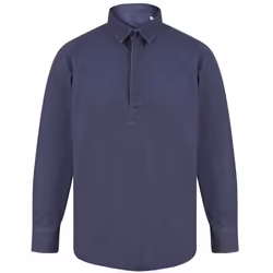 Front Row Mens Pull Over Cotton Drill Shirt - M, Washed Navy