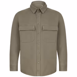 Front Row Mens Cotton Drill Overshirt - XL, Khaki