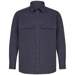 Front Row Mens Cotton Drill Overshirt - XS, Navy