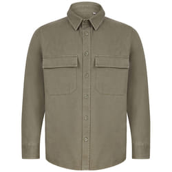 Front Row Mens Cotton Drill Overshirt - XS, Khaki
