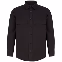 Front Row Mens Cotton Drill Overshirt - XS, Black