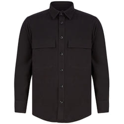 Front Row Mens Cotton Drill Overshirt - XS, Black