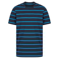Front Row Mens Striped T-Shirt - XS, Navy/Marine
