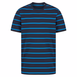 Front Row Mens Striped T-Shirt - M, Navy/Marine