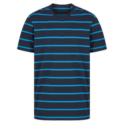 Front Row Mens Striped T-Shirt - M, Navy/Marine