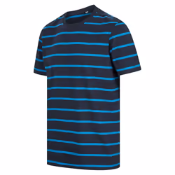 Front Row Mens Striped T-Shirt - M, Navy/Marine