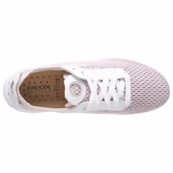 Geox Womens/Ladies Aerantis Leather Trainers - 7.5 UK, Antique Rose/White
