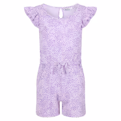 Regatta Childrens/Kids Dasie Animal Print Ruffle Playsuit - 5-6 Years, Pastel Lilac