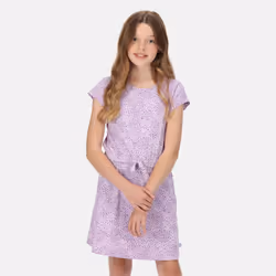 Regatta Childrens/Kids Catrinel Animal Print Casual Dress - 9-10 Years, Pastel Lilac