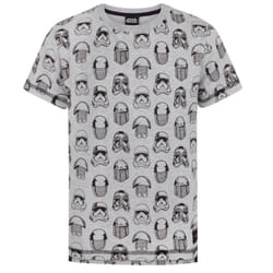 Star Wars: The Last Jedi Boys All-Over Print T-Shirt - 7-8 Years, Grey Marl/Black
