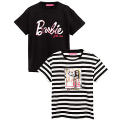 Barbie Girls T-Shirt (Pack of 2) - 7-8 Years, Black/White