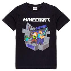 Minecraft Childrens/Kids Survival Mode T-Shirt - 11-12 Years, Black/Grey/White