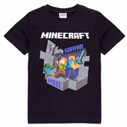 Minecraft Childrens/Kids Survival Mode T-Shirt - 13-14 Years, Black/Grey/White