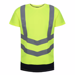 Regatta Mens Pro Hi-Vis Short-Sleeved T-Shirt - L, Yellow/Navy
