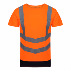 Regatta Mens Pro Hi-Vis Short-Sleeved T-Shirt - 3XL, Orange/Navy