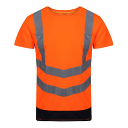 Regatta Mens Pro Hi-Vis Short-Sleeved T-Shirt - 3XL, Orange/Navy