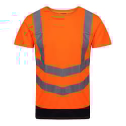 Regatta Mens Pro Hi-Vis Short-Sleeved T-Shirt - M, Orange/Navy