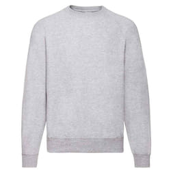 Fruit Of The Loom Adults Unisex Classic Raglan Sweatshirt - 3XL, Heather Grey