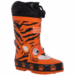 Regatta Childrens/Kids Mudplay Tiger Print Wellington Boots - 2 UK, Blaze Orange