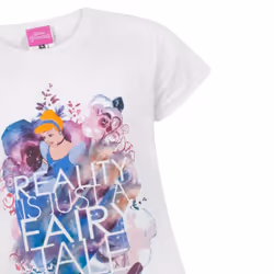 Cinderella Girls Reality Is Just A Fairy Tale T-Shirt - 5-6 Years, White/Blue/Pink