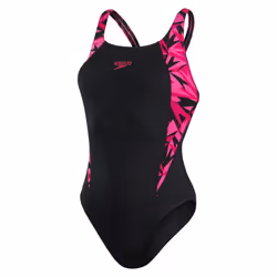 Speedo Womens/Ladies Hyperboom Splice Eco Endurance+ One Piece Swimsuit - 10 UK, Black/Pink