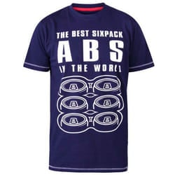Duke Mens Marco D555 Printed Kingsize T-Shirt - 3XL, Navy/White