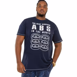 Duke Mens Marco D555 Printed Kingsize T-Shirt - 3XL, Navy/White