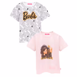 Barbie Girls Kindness Stronger Together Unity And Love T-Shirt Set (Pack of 2) - 9-10 Years, White/Pink
