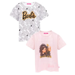 Barbie Girls Kindness Stronger Together Unity And Love T-Shirt Set (Pack of 2) - 9-10 Years, White/Pink