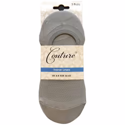 Couture Womens/Ladies Trainer Socks (Pack of 3) - One Size, Black/Grey/White
