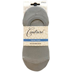 Couture Womens/Ladies Trainer Socks (Pack of 3) - One Size, Black/Grey/White