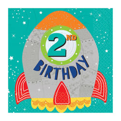 Amscan Blast Off 2nd Birthday Napkins (Pack Of 16)