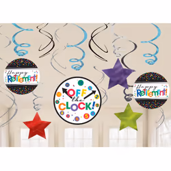 Amscan Swirl Retirement Decoration Set (Pack of 12)