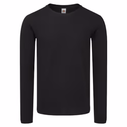 Fruit Of The Loom Mens Iconic 150 Long-Sleeved T-Shirt - 2XL, Black