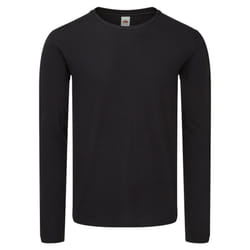 Fruit Of The Loom Mens Iconic 150 Long-Sleeved T-Shirt - 2XL, Black