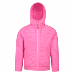 Mountain Warehouse Childrens/Kids Snowdonia Microfleece Full Zip Hoodie - 9-10 Years, Bright Pink
