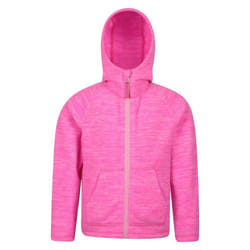 Mountain Warehouse Childrens/Kids Snowdonia Microfleece Full Zip Hoodie - 9-10 Years, Bright Pink