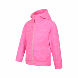 Mountain Warehouse Childrens/Kids Snowdonia Microfleece Full Zip Hoodie - 9-10 Years, Bright Pink