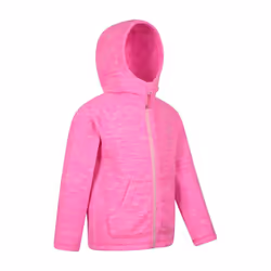 Mountain Warehouse Childrens/Kids Snowdonia Microfleece Full Zip Hoodie - 9-10 Years, Bright Pink