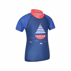 Mountain Warehouse Childrens/Kids Short-Sleeved Rash Guard - 7-8 Years, Cobalt Blue
