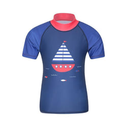 Mountain Warehouse Childrens/Kids Short-Sleeved Rash Guard - 9-10 Years, Cobalt Blue
