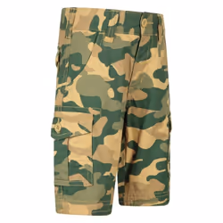 Mountain Warehouse Childrens/Kids Camo Cargo Shorts - 3-4 Years, Light Beige/Green