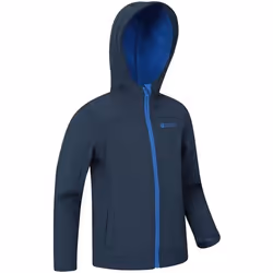 Mountain Warehouse Childrens/Kids Exodus Water Resistant Soft Shell Jacket - 5-6 Years, Navy
