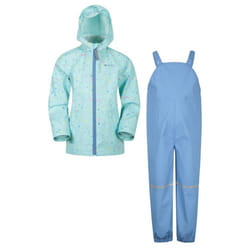 Mountain Warehouse Childrens/Kids Raindrop Waterproof Jacket And Trousers Set - 7-8 Years, Teal
