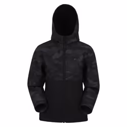 Mountain Warehouse Childrens/Kids Exodus Camo Soft Shell Jacket - 9-10 Years, Black