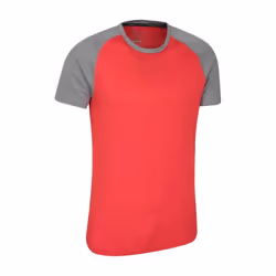 Mountain Warehouse Mens Endurance Breathable T-Shirt - XXS, Red/Grey